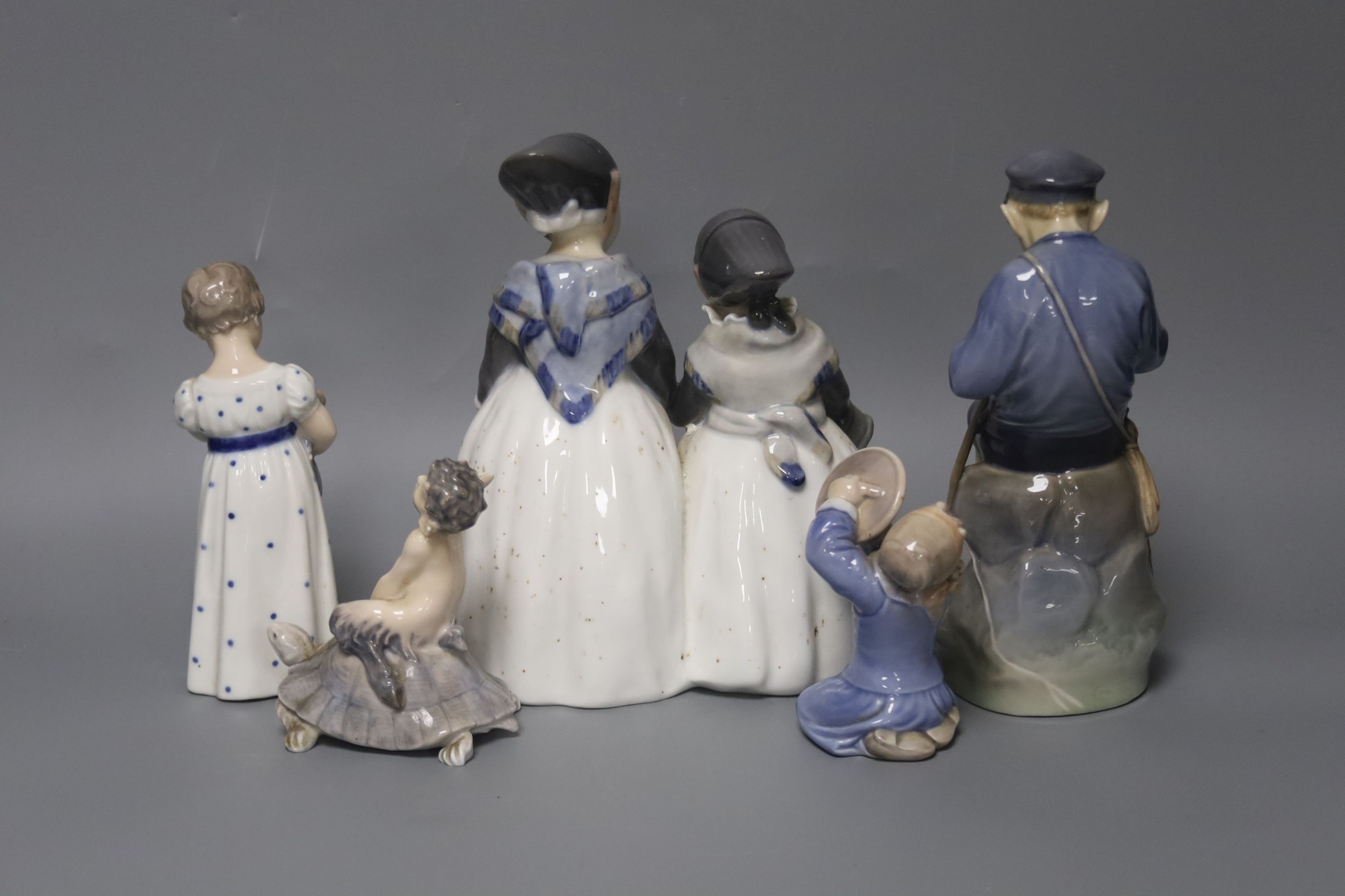 Five Royal Copenhagen figures or groups